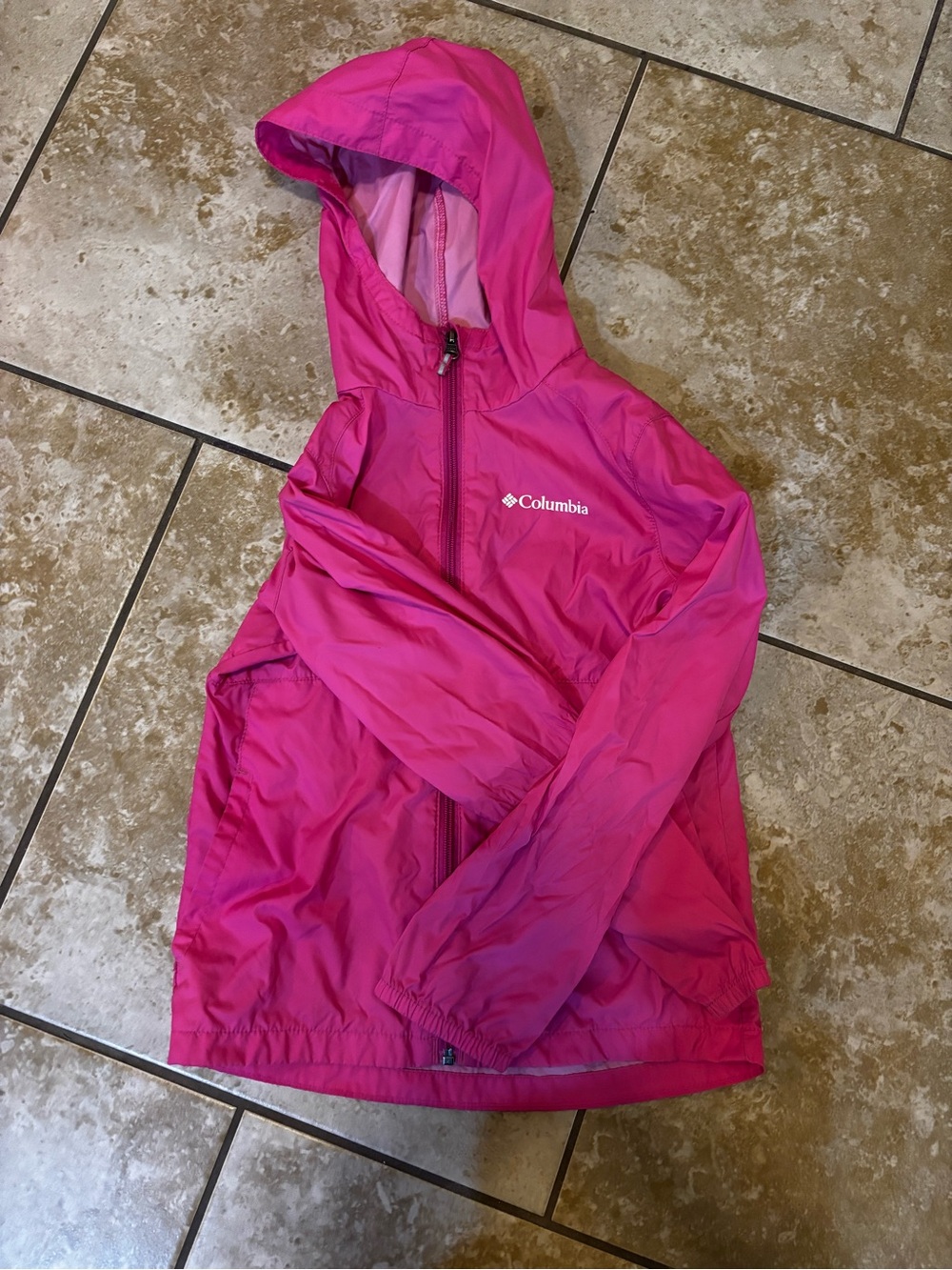 Columbia Hot Pink Hooded Windbreaker